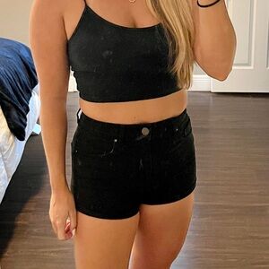 Garage Retro High Waist Black Shorts